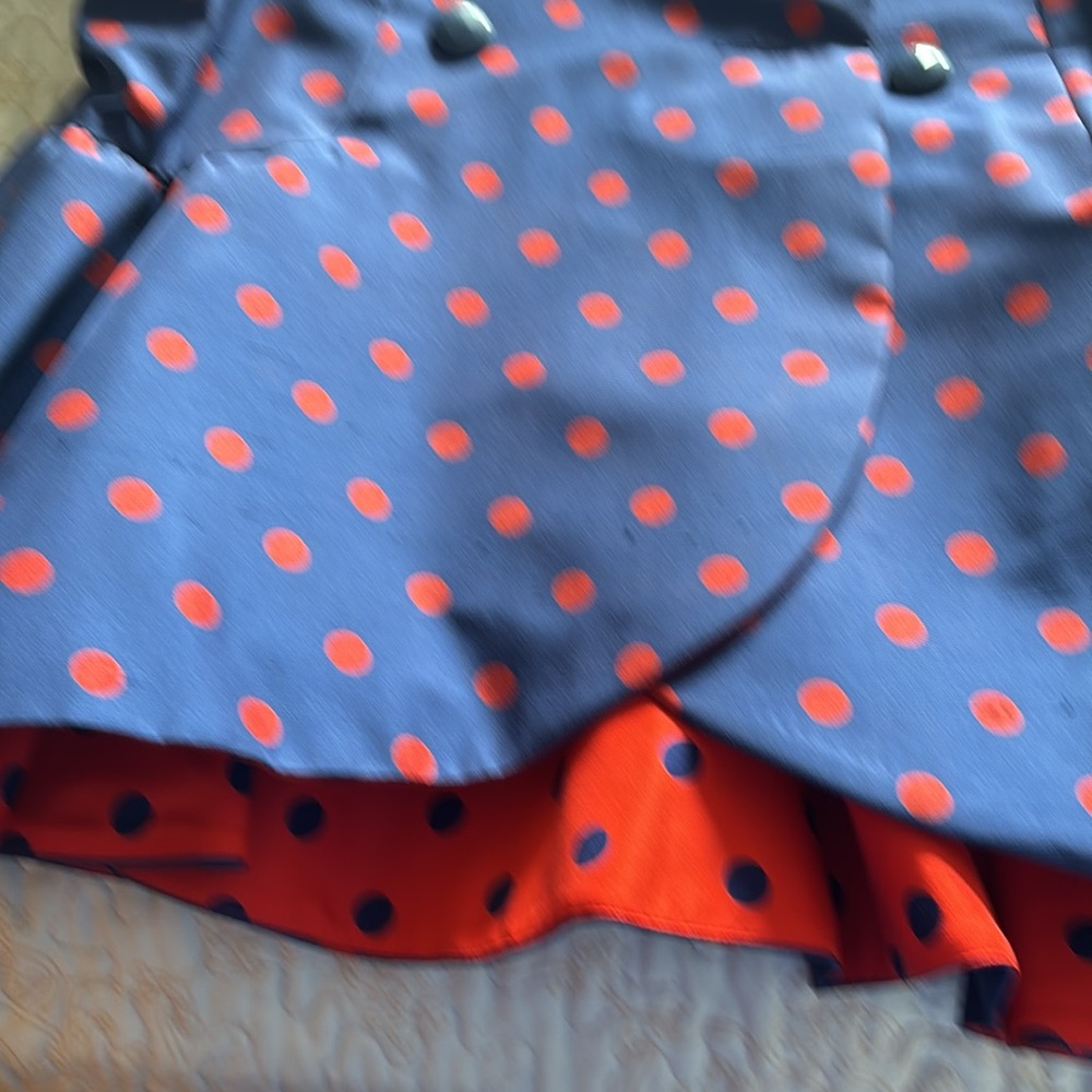 VINTAGE Raul Blanco 100% silk Blue and Red Polka Dot Dress. Size 12 - Picture 4 of 4